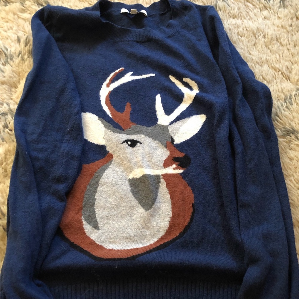Madewell navy deer sweater